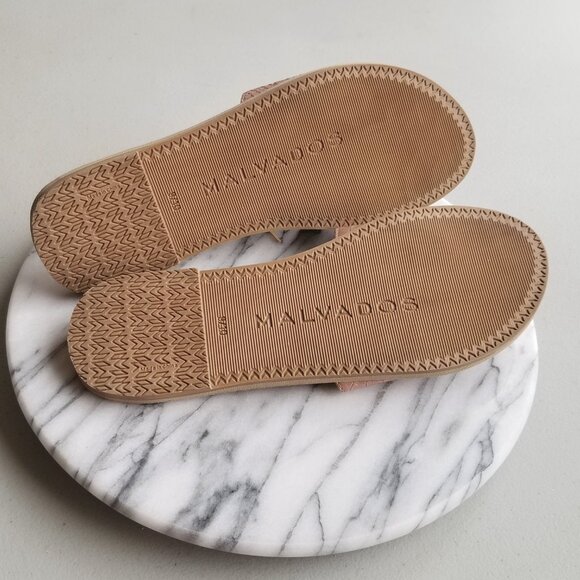 MALVADOS Faux Reptile Rose gold colored Sandals Single Toe Band Size 9/10 - Picture 9 of 14